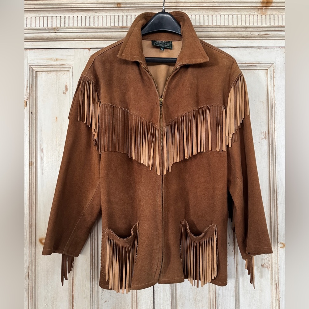 Ralph Lauren Western Brown leather Fringe Jacket.